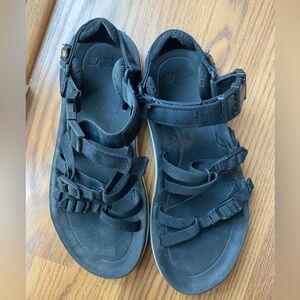 Teva Black Women Sandals Velcro Size 8 Summer Footwear Shoes Casual Good